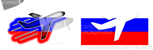 Image of Nation flag - Airplane isolated - Russia