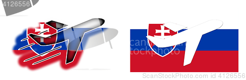Image of Nation flag - Airplane isolated - Slovakia