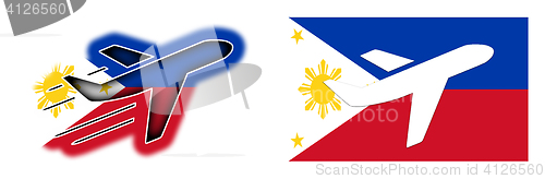 Image of Nation flag - Airplane isolated - Philippines