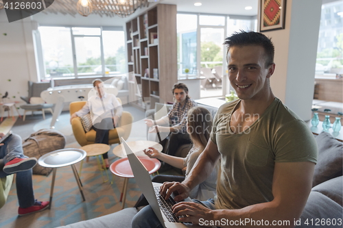 Image of business man at modern  office