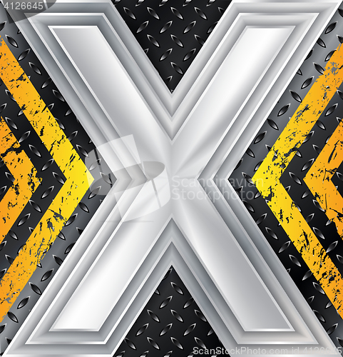 Image of Abstract industrial background with huge X sign