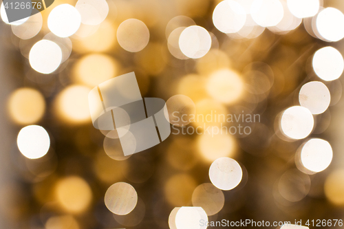 Image of blurred golden christmas lights bokeh