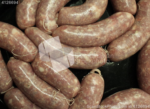 Image of raw meat sausages