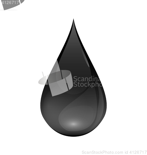Image of Black Oil Drop of Petroleum Isolated on White Background 
