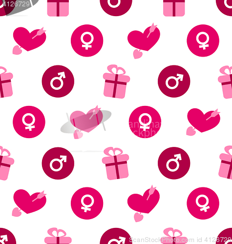 Image of Seamless Wallpaper with Traditional Objects and Elements for Val