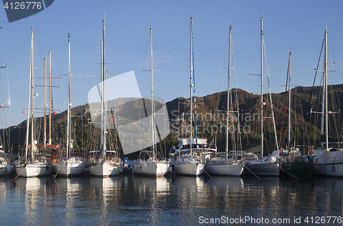 Image of Yachts in a harbor