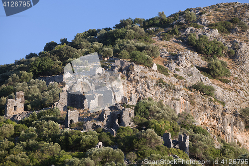 Image of Gemiler Island with church of St. Nicholas, Turkey