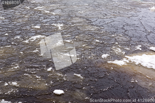 Image of Lake surface getting icy background