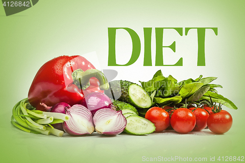 Image of Vegetables on the white background