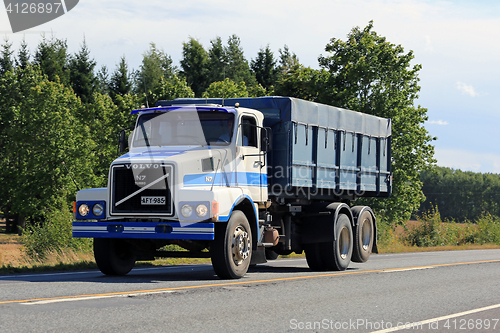 Image of Bonneted Volvo N7 Truck on Summer Road