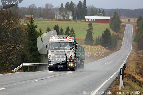 Image of Customized Scania Truck of MHL-Trans in Rural Landscape