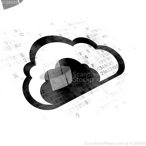Image of Cloud technology concept: Cloud on Digital background