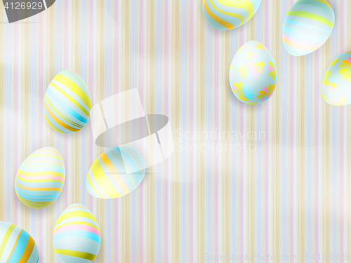 Image of Blue Easter eggs on a color background. EPS 10