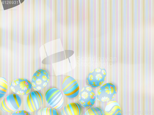 Image of Easter eggs on paper background. EPS 10