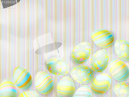 Image of Easter eggs on paper background. EPS 10