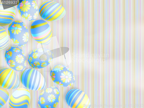 Image of Blue Easter eggs on a color background. EPS 10