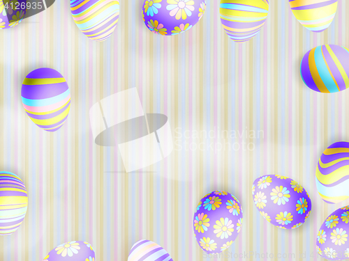 Image of Easter eggs on paper background. EPS 10