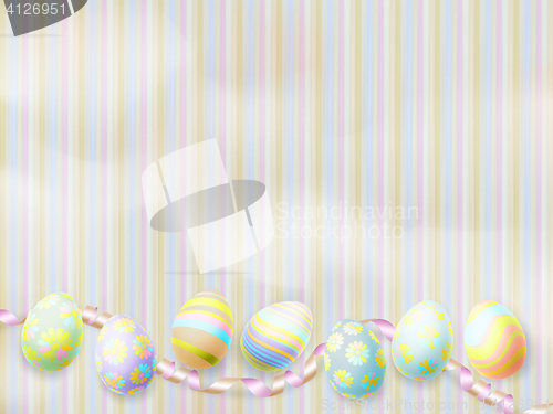 Image of Easter eggs on paper background. EPS 10