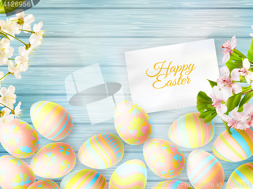 Image of Flowers and easter eggs. EPS 10