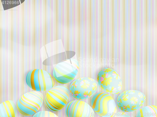 Image of Easter eggs on paper background. EPS 10