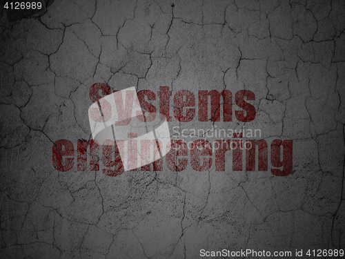 Image of Science concept: Systems Engineering on grunge wall background