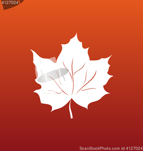 Image of Maple Leaf on Orange Background