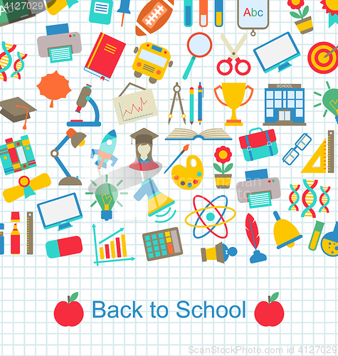 Image of Back to School Background with Education Objects