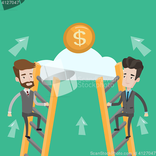 Image of Two businessman climbing to success.