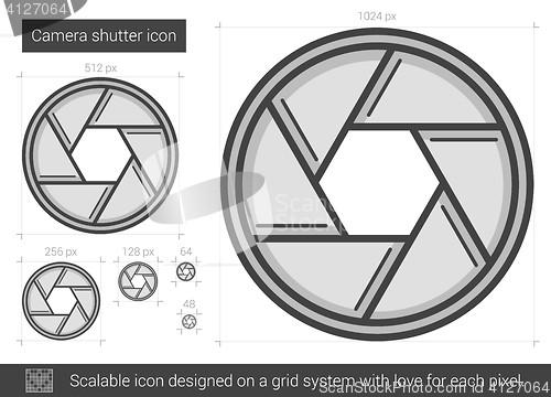 Image of Camera shutter line icon.