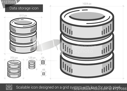 Image of Data storage line icon.