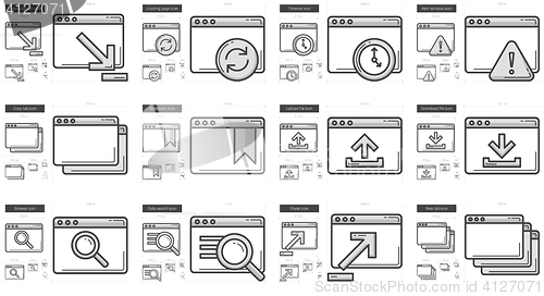 Image of Application line icon set.