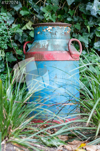 Image of Old buckets milk, beautifully painted 