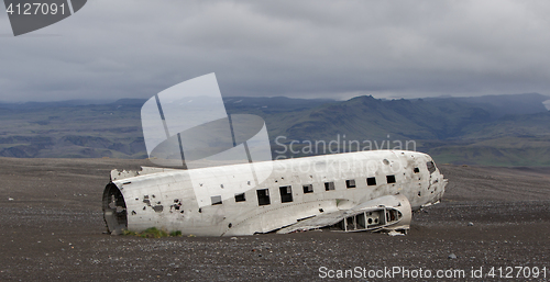 Image of The abandoned wreck of a US military plane on Southern Iceland