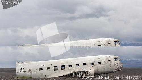 Image of The abandoned wreck of a US military plane on Southern Iceland