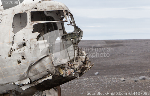 Image of The abandoned wreck of a US military plane on Southern Iceland