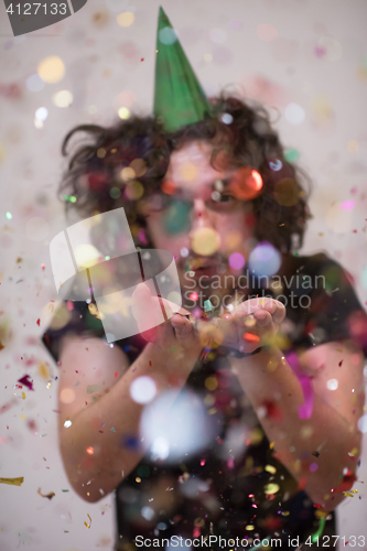 Image of confetti man on party