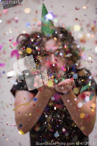 Image of confetti man on party