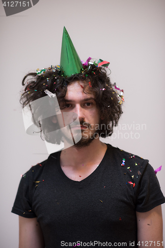 Image of confetti man on party