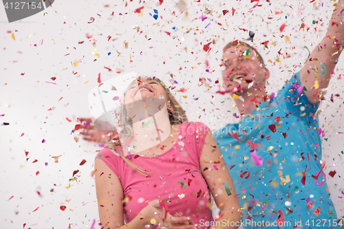 Image of romantic couple celebrating