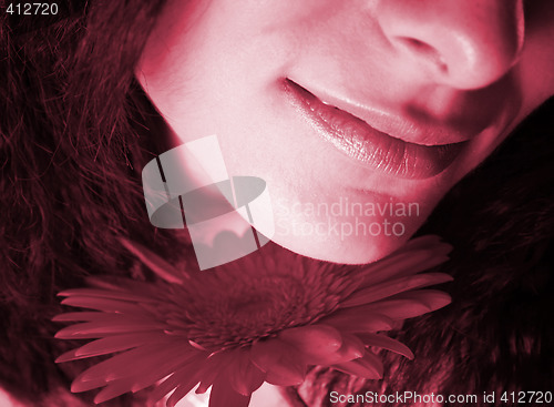 Image of Girl with a red flower