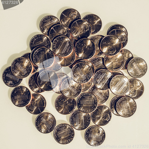 Image of Vintage Dollar coins 1 cent