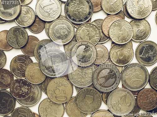 Image of Vintage Euro coins