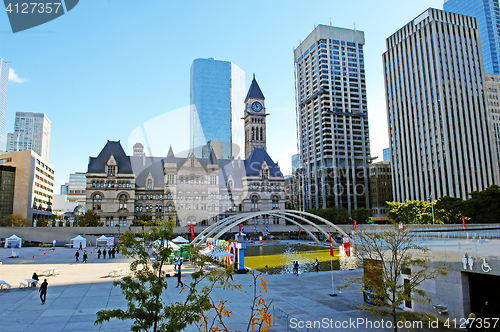 Image of Nathan Phillip square in Toronto Canada.