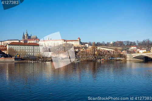 Image of Cathedral of St. Vitus, Prague castle and the Vltava River