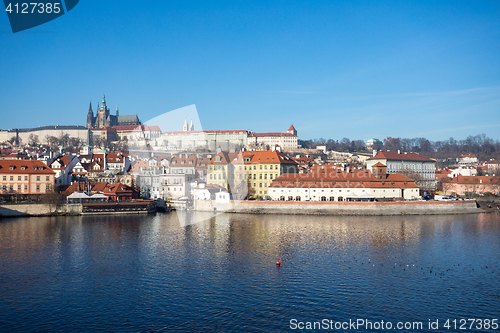 Image of Cathedral of St. Vitus, Prague castle and the Vltava River