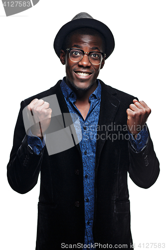 Image of The black man with happy expression