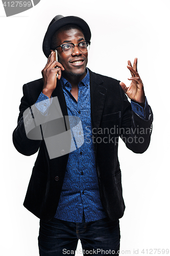 Image of The black man with phone