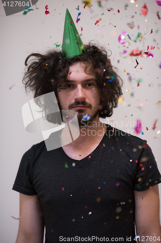 Image of confetti man on party