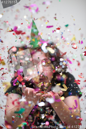 Image of confetti man on party