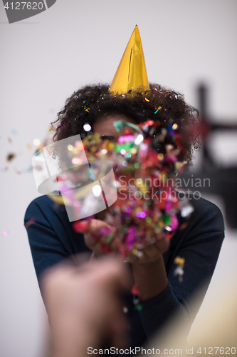 Image of confetti man on party